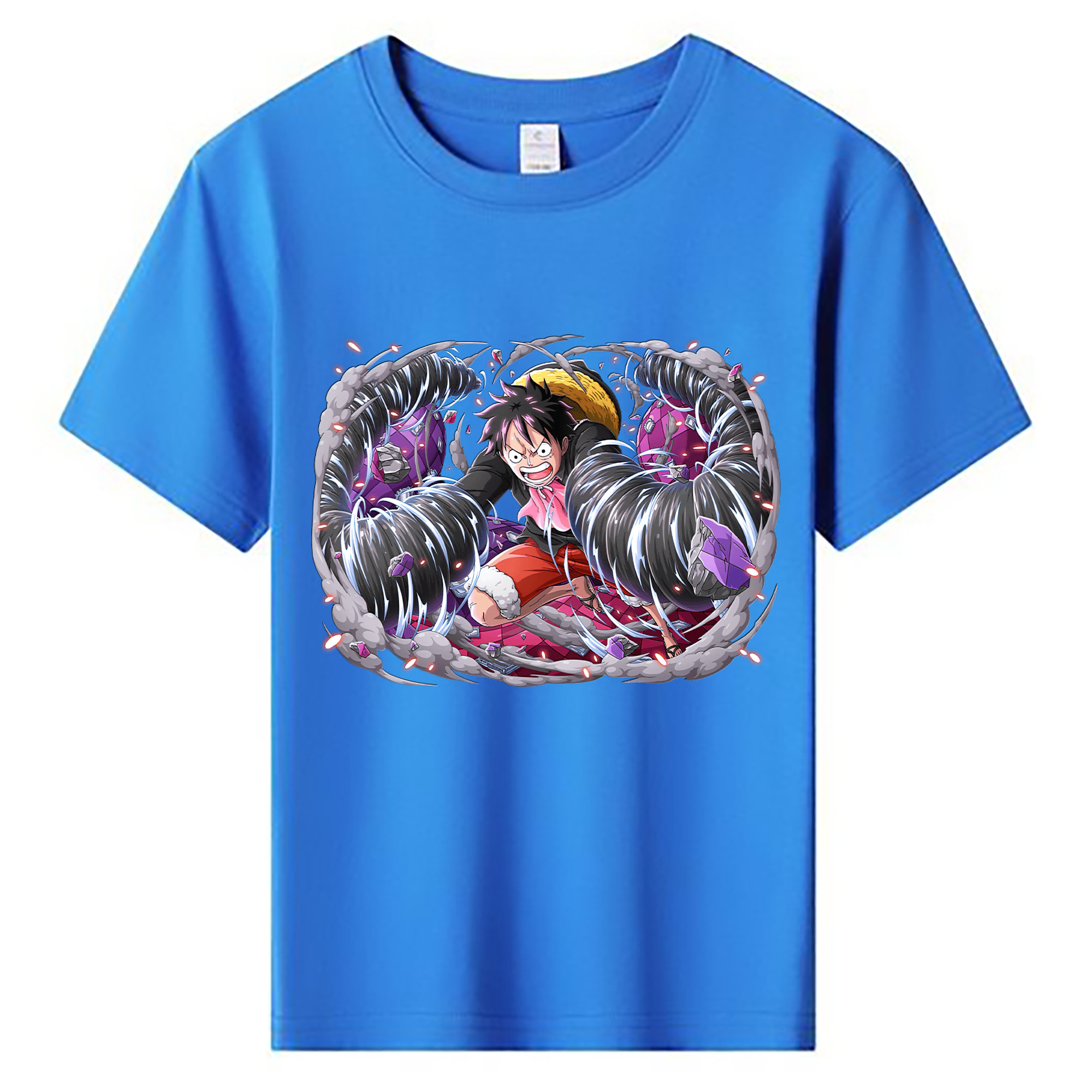 ワンピース モンキー・D・ルフィ ONE PIECE Monkey D. Luffy 綿100％キッズTシャツ（フロントプリント）